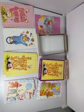 Vintage box 10 Juvenile Birthday Cards Set English Cards Ltd